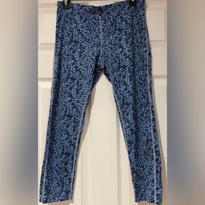 Nike Dri-Fit Leggings Back Pocket Compression Blue Black Womens